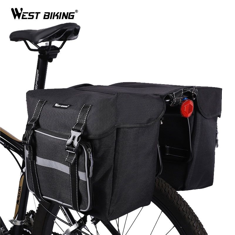 25L Bicycle Rear Rack Seat Trunk Saddle Bag Bike Tail Storage Pannier Pouch Case