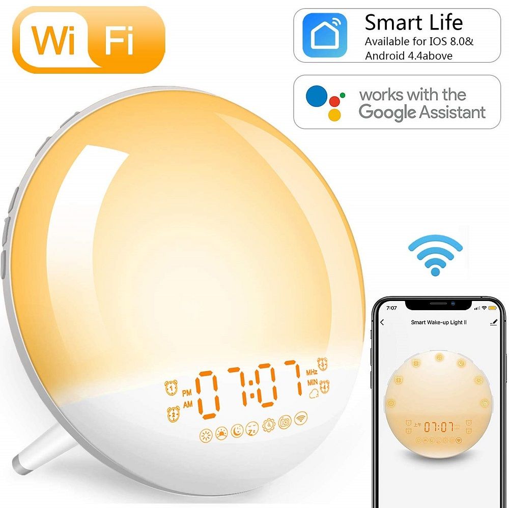 Sunrise Alarm Clock Wake Up Light Smart Wifi Simulation Digital Led Clock Supports App Control With Fm Radio Bedside Night Light From Ledstar 28 36 Dhgate Com