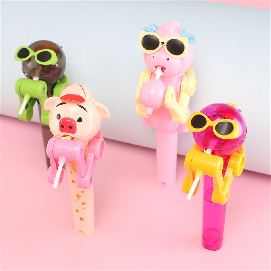 Lollipop holder decompression toys lollipop robot dustproof creative toy gift ~F 