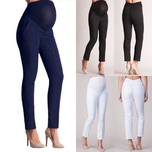 Pregnant Women/'s Elastic Waist Maternity Leggings Pants Stretch Pencil Trousers