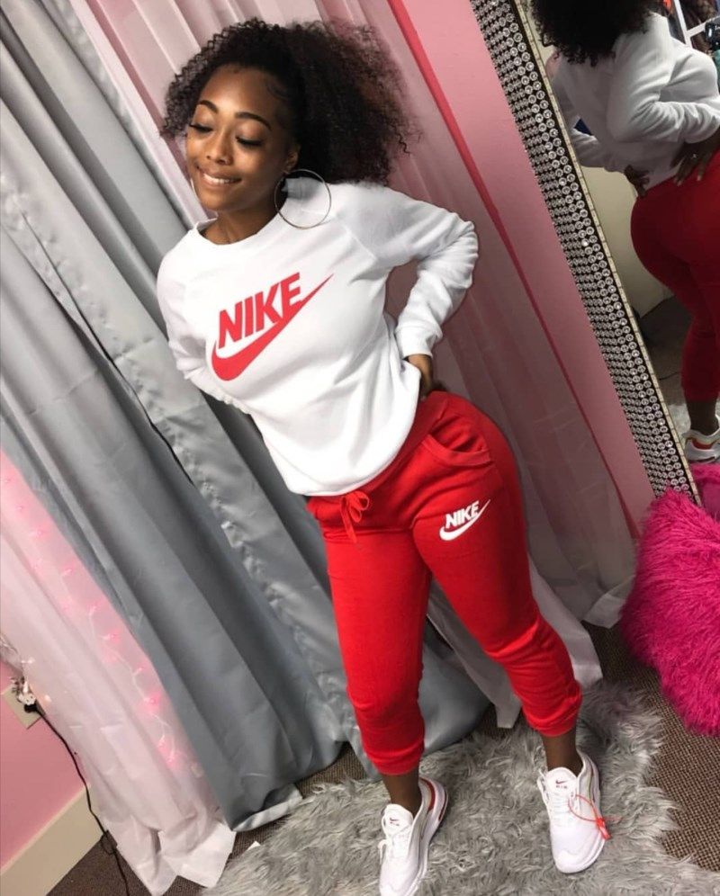 nike red tracksuit womens