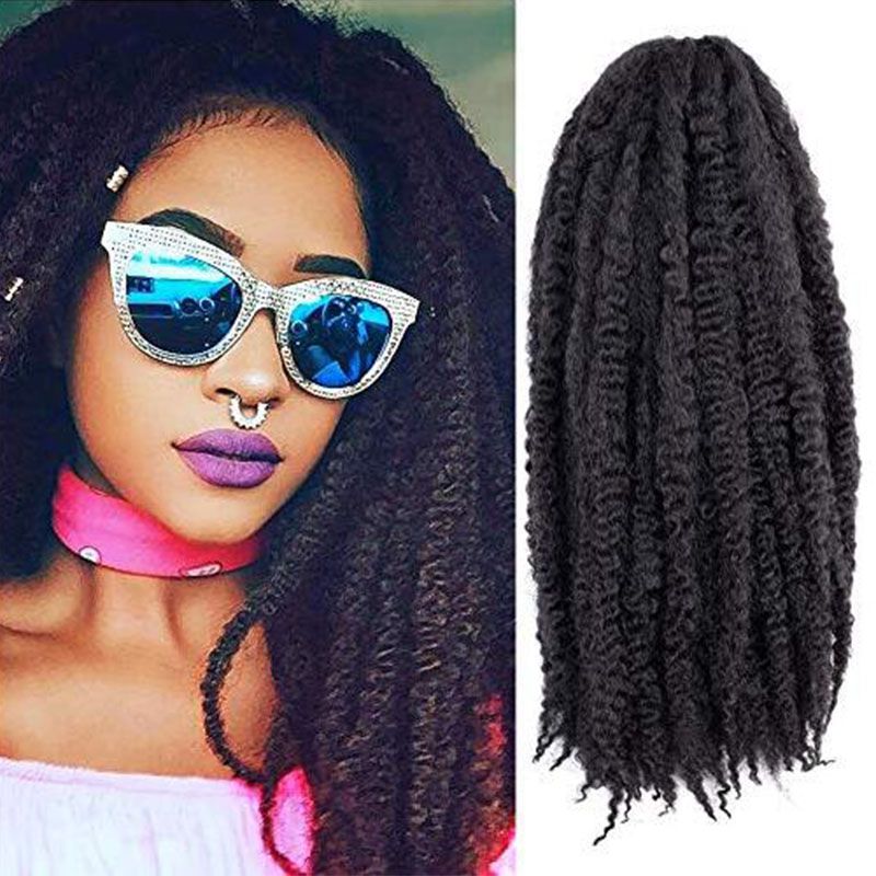 2020 1 Packs Afro Marley Braid Hair Extensions Kinky Curly Bulk