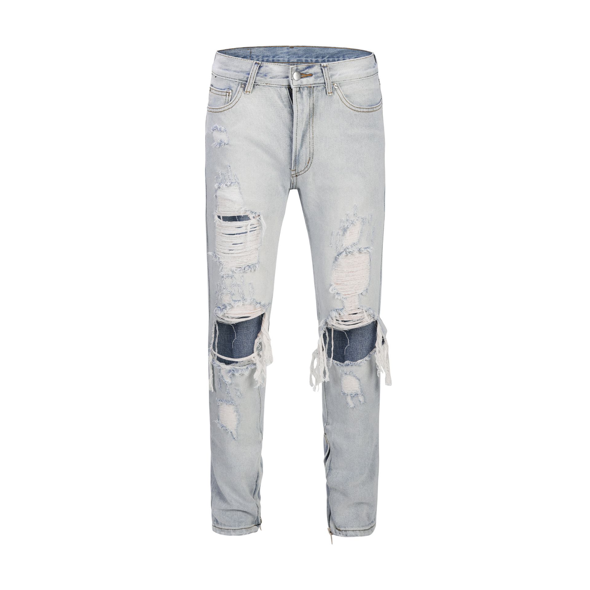 light blue mens jeans ripped