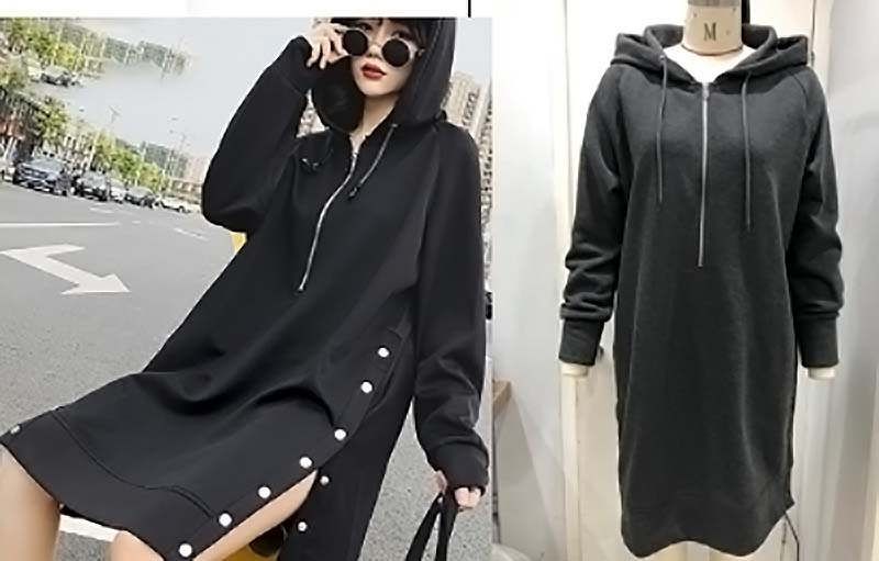 thigh length hoodie