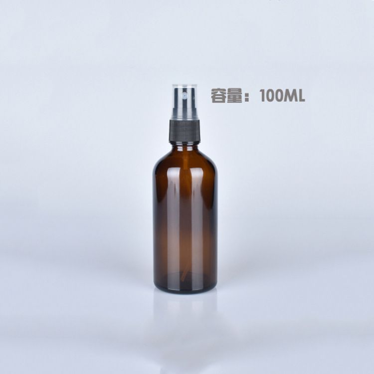 Pulvérisateur en plastique bouteille en verre ambré 100ML