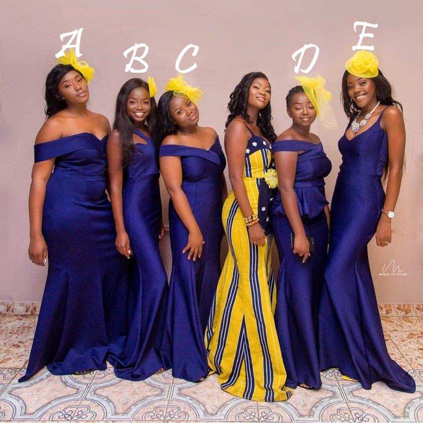 bridesmaid dresses royal blue and yellow