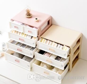 2019 Drawer Storage Box Thickened Plastic Underwear Socks Towel