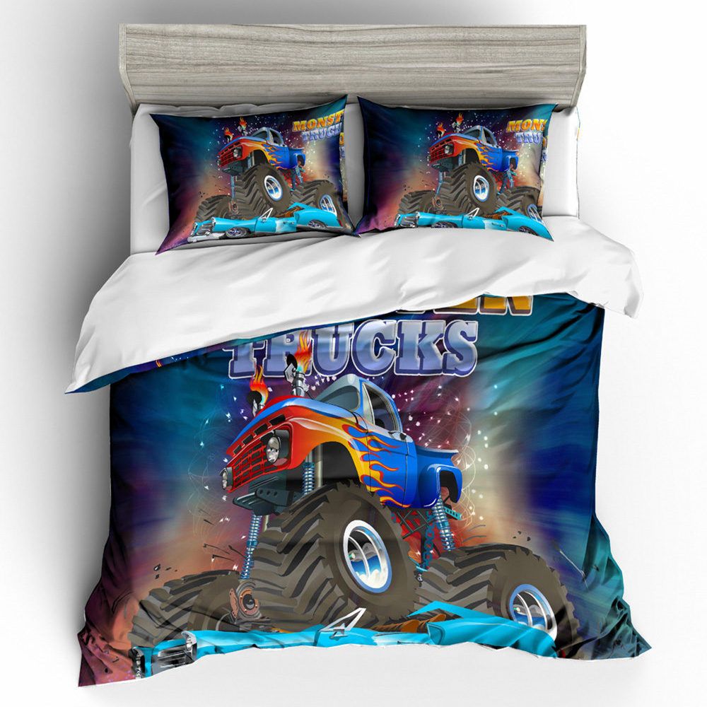 Monster Truck Bedding Set King Size Cartoon Fashion Duvet Cover