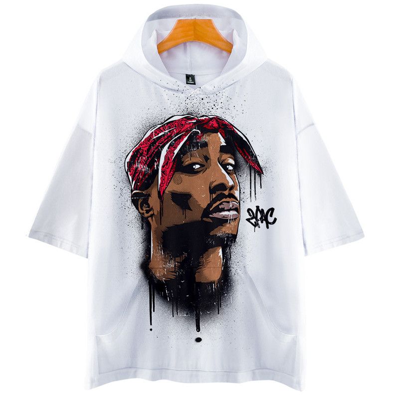 Satin Al 2pac Singer 3d Baskili Erkek Tee Tasarimci Kapsonlu Kisa Kollu T Shirt Moda Gevsek Erkek Giyim Tops Tl122 04 Dhgate Comda