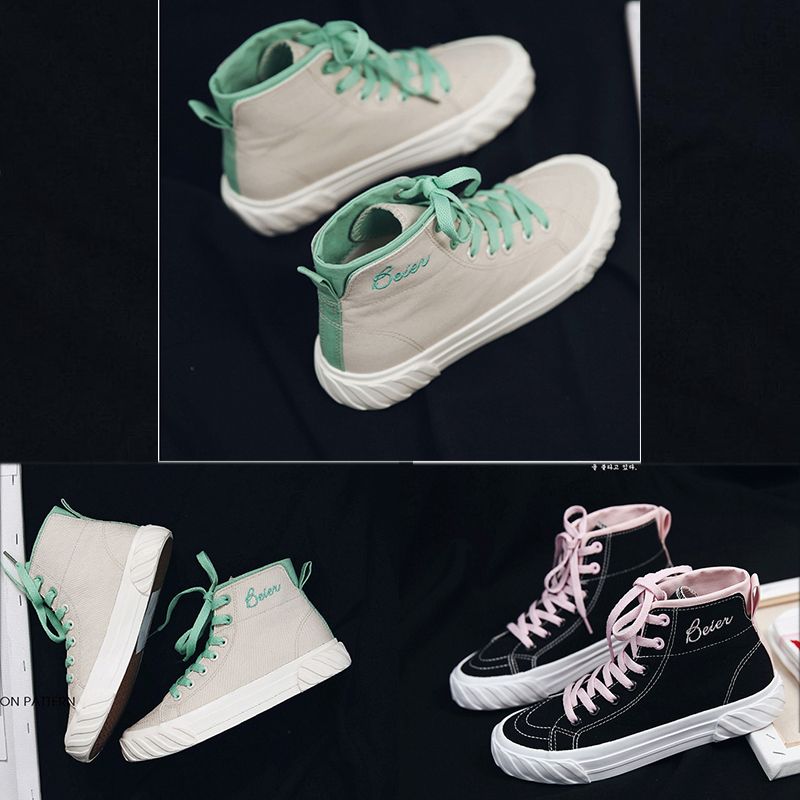 fashion casual korean style mixed color canvas shoes sneakers