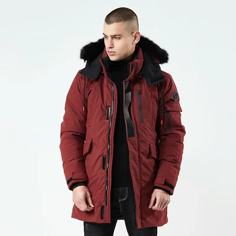 mens black parka jacket with fur hood