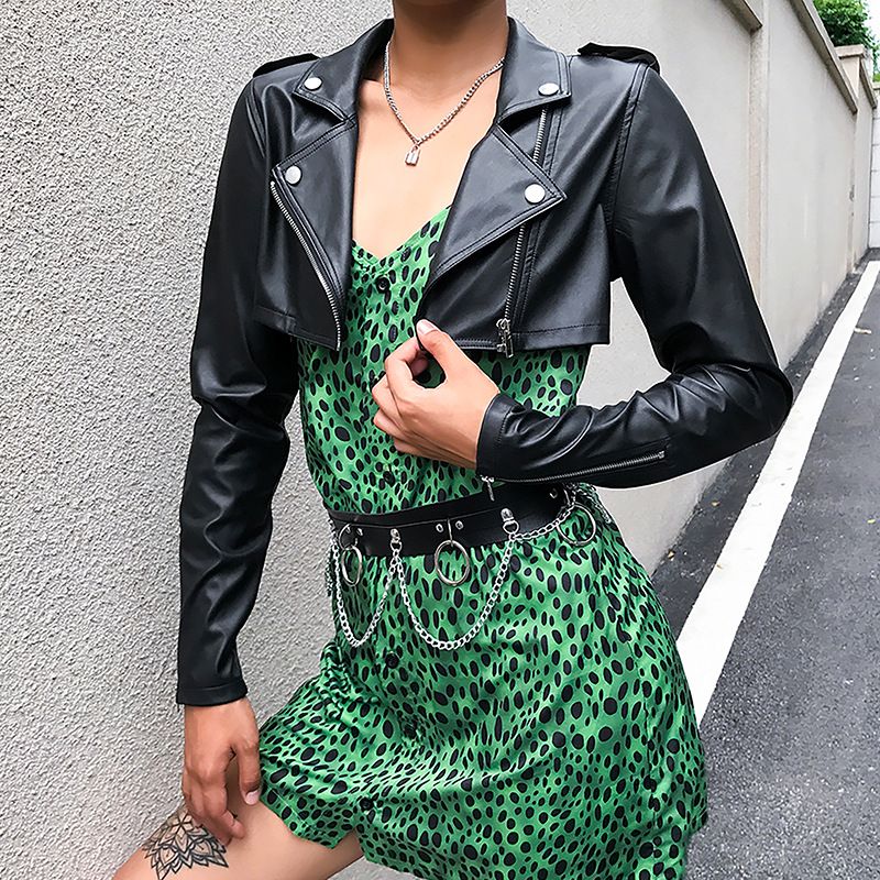 2021 Womens Fashion Trend Modern Retro Leopard Print Short Dress Leather Coat Coat Dress Short Black Leather Jacket Coat Autumn Sexy Steampunk From Fashionfirst 15 73 Dhgate Com