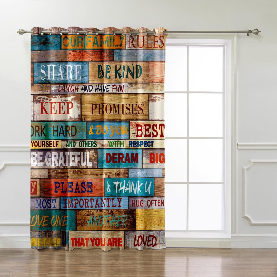 2019 Vintage Board Family Rules Blackout Kitchen Bedroom Outdoor