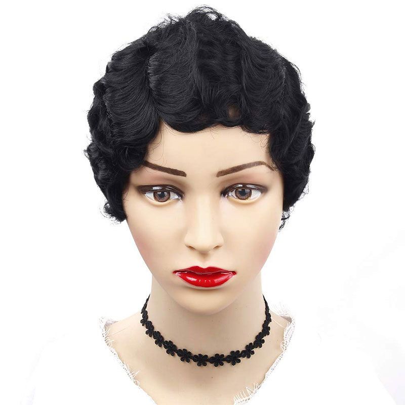 Finger Wave Wig Retro Style Short Pixie Cut Wig 1920 S Flapper