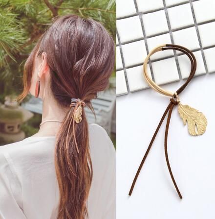 2019 Elegant Women Hair Accessories Elastic Hair Bands Metal