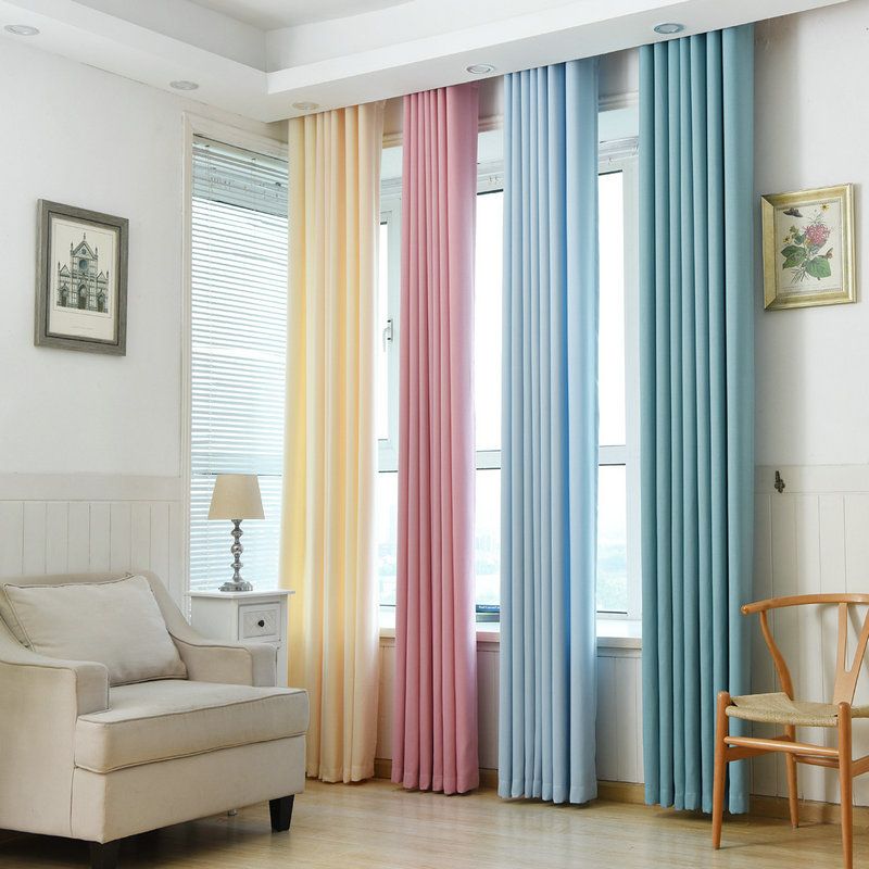 compre faux linenfabric solidas cortinas para sala de estar dormitorio con coloridas purpura verde azul beige rosa ventana de la cocina