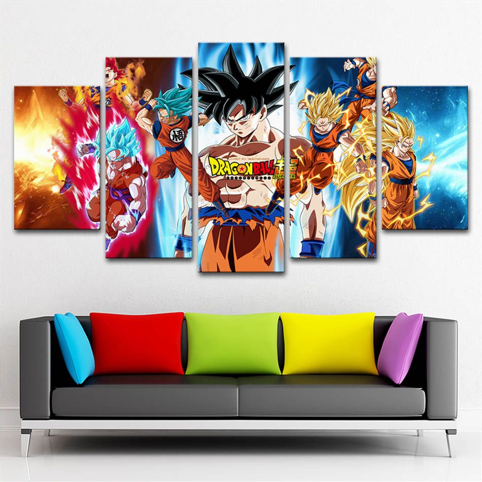 Decoración de pared BAIOKAISHUII Pintura Cuadros decoración del hogar HD 5 unids/Set Anime Dragon Ball Goku Lienzo Arte de Pared imágenes modulares para Impresiones de Sala de Estar-Sin Marco Decoración de pared BAIOKAISHUII Pintura Cuadros decoración del hogar HD 5 unids/Set Anime Dragon Ball Goku Lienzo Arte de Pared imágenes modulares para Impresiones de Sala de Estar-Sin Marco
