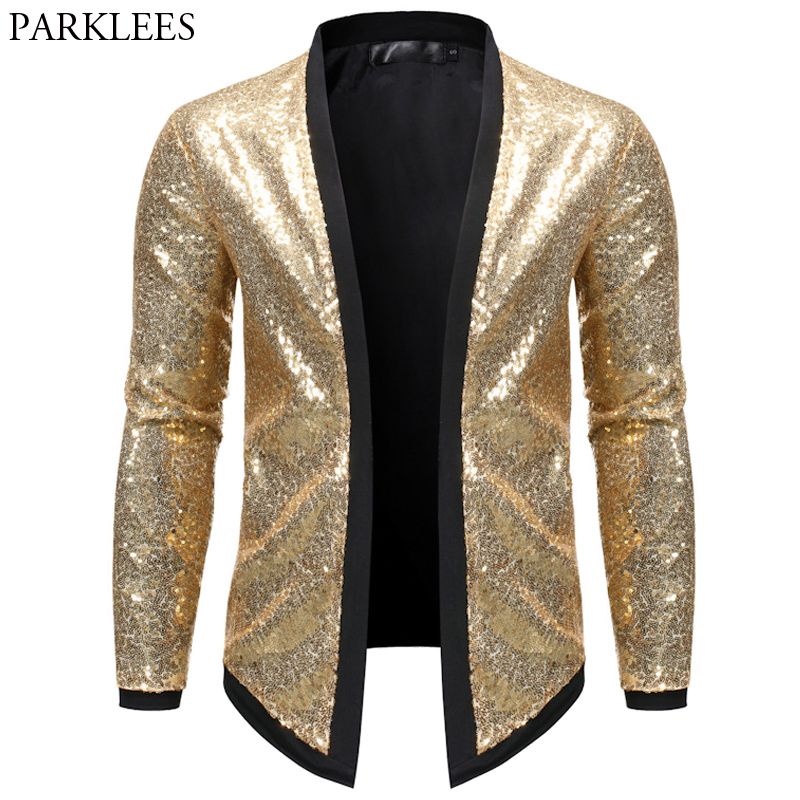 gold sequin mens jacket