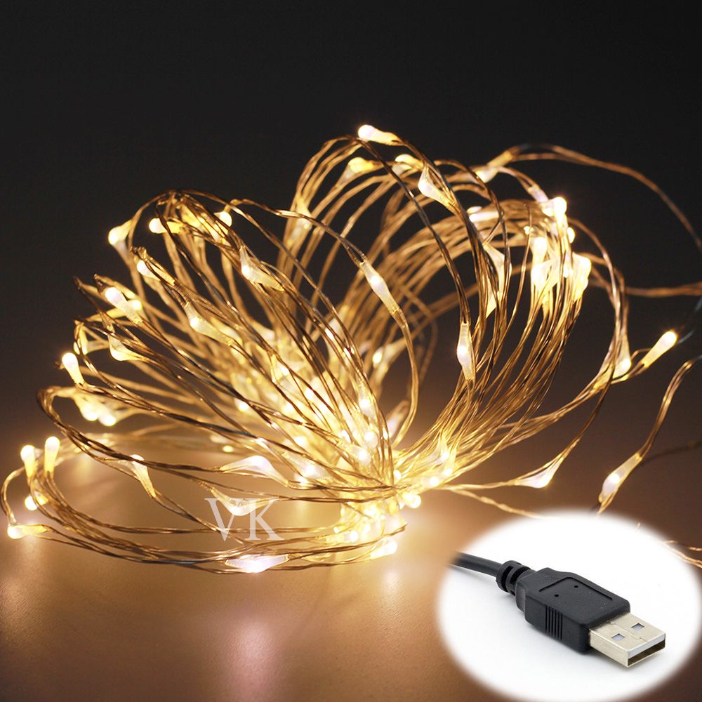 USB LED String Light Copper Wire LED Christmas Lights For Holiday Decoration