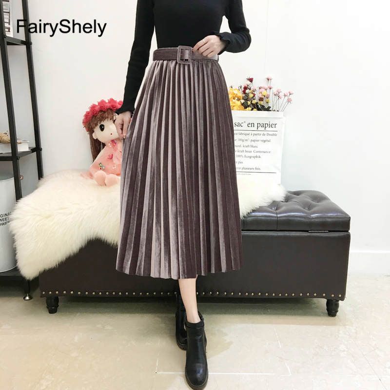 womens velvet skirt