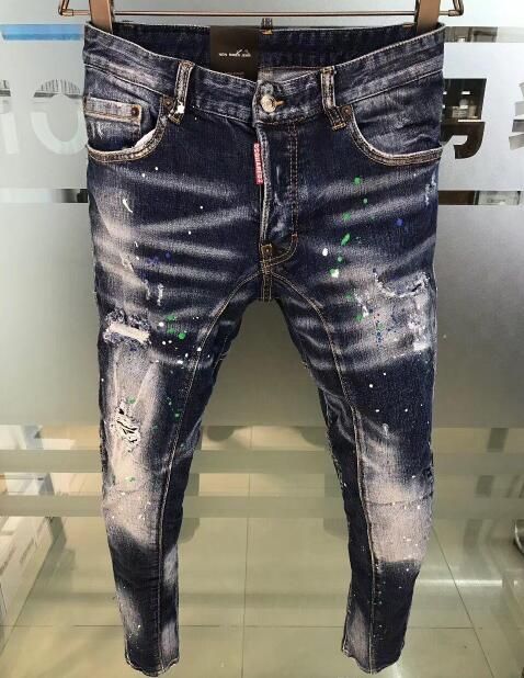 Nuevos tejanos con agujeros rasgados para hombre pantalones vaquero Nuevos tejanos con agujeros rasgados para hombre pantalones vaquero