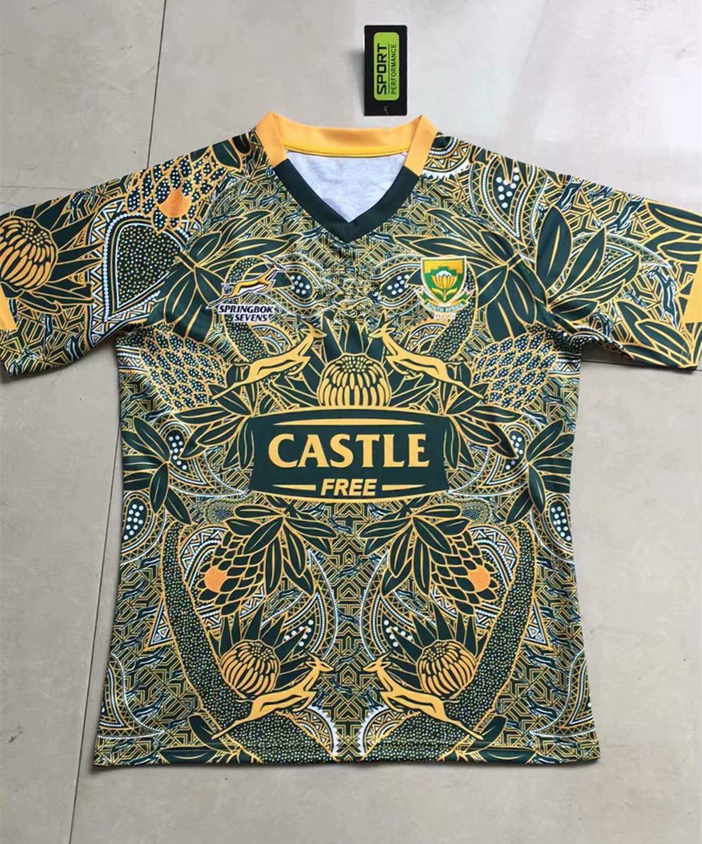 New Men 2019 South Africa Springboks Sevens 100 Anniversary Edition Rugby Jersey 