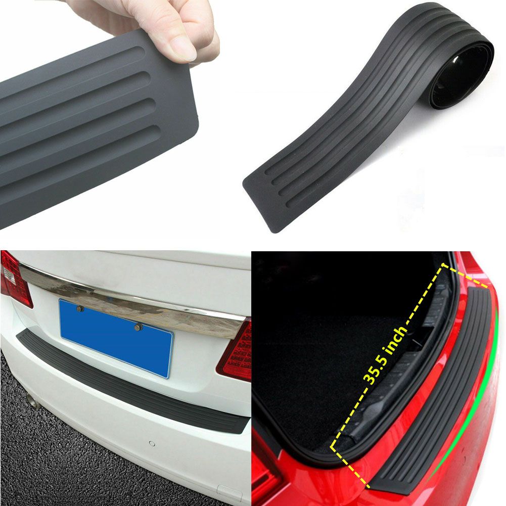 1x Car Rear Bumper Cover Sticker Strip Protector Trunk Sill Scuff Plate