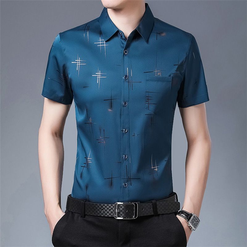 Men Summer Shirt Dress Men Korean 