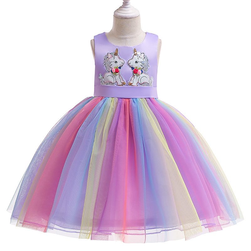 Carolui Kids Toddler Baby Girls Sleeveless Summer Lace Party Wedding Princess Dress Clothes