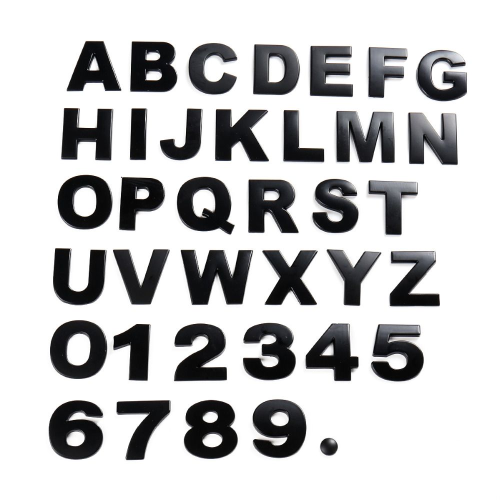 3D Metal Emblem Car Stickers Letters Numbers Chrome DIY Car Badge Logo