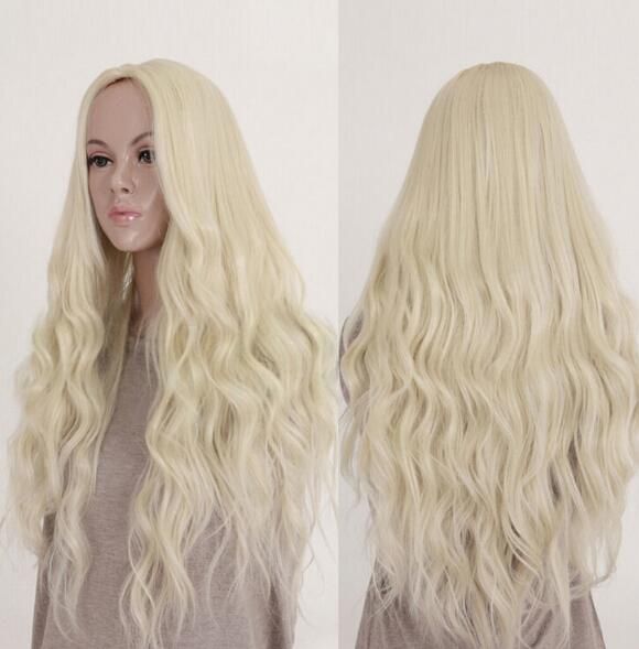 Sexy Princess Wig Nature Body Wavy Blonde Hair Cosplay Costume