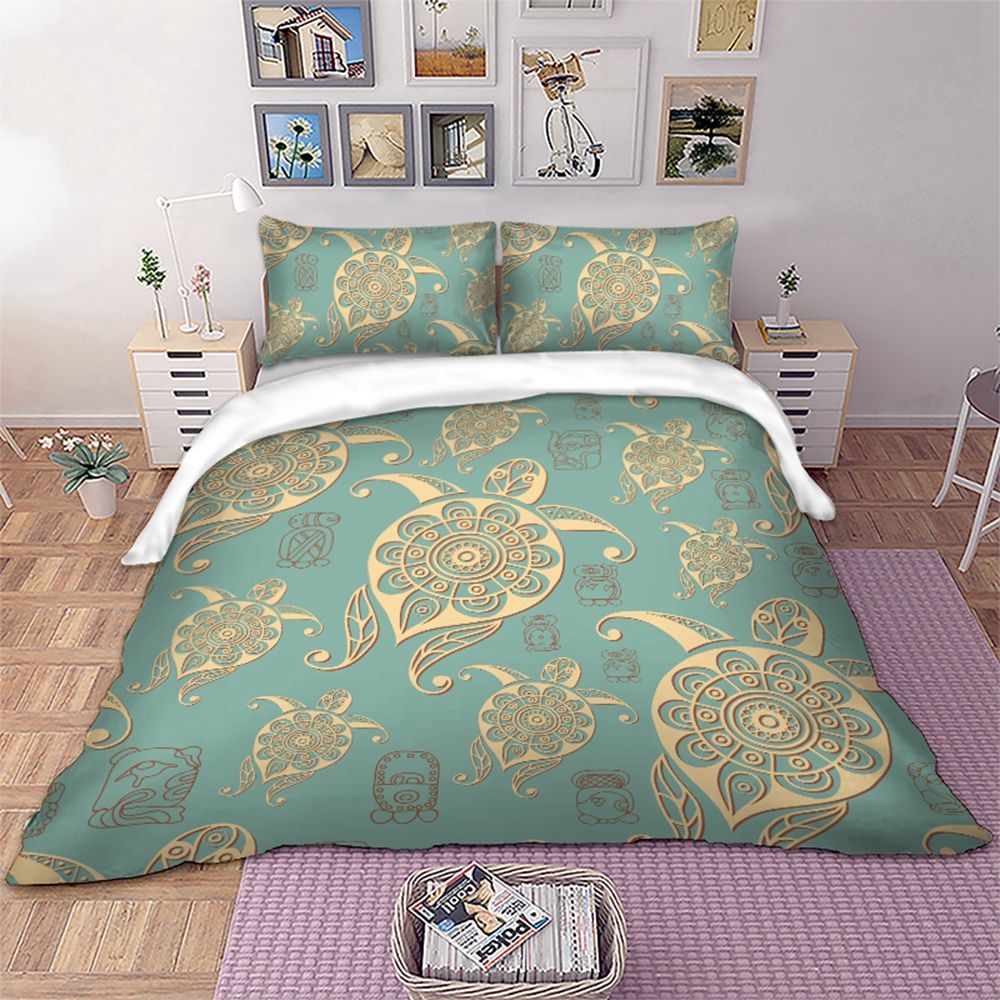 Animal Turtle Sea Duvet Cover Pillowcase Bedding Set Double Single