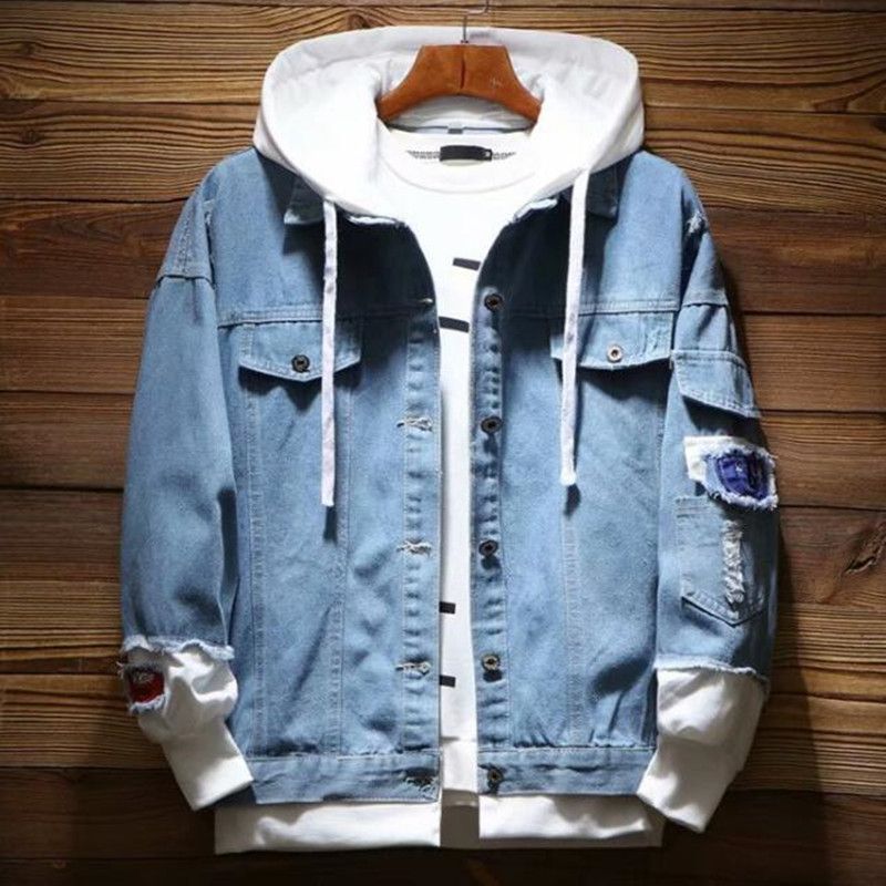 denim hoodie mens