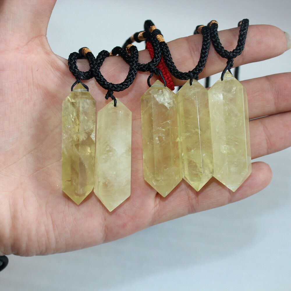 Natural Yellow Citrine Quartz Crystal Pendant Necklace Chakra Rock Stone Healing From Zhouyunfeis Store Dhgate Com