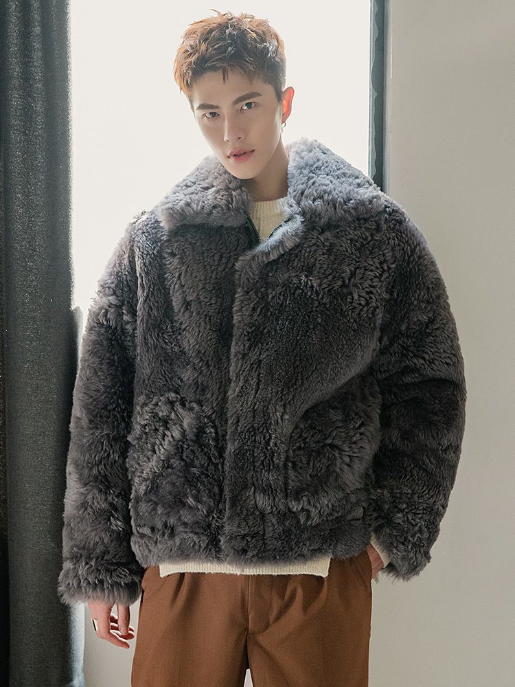 Mens Leather Faux In Bulk From China Drop Suppliers Real Men Original Winter Sheep Shearling Jacekt Man Short Coat Warm Lamb Fur Jackets Coats 2020 19341 Kj3321 Mens Coat Warm Lamb Fur Jackets, White Fake Fur Coat Short Sleeve Mens
