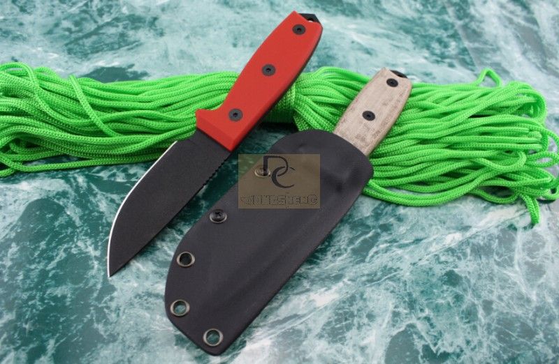 Red G10 handle+Black coated blade