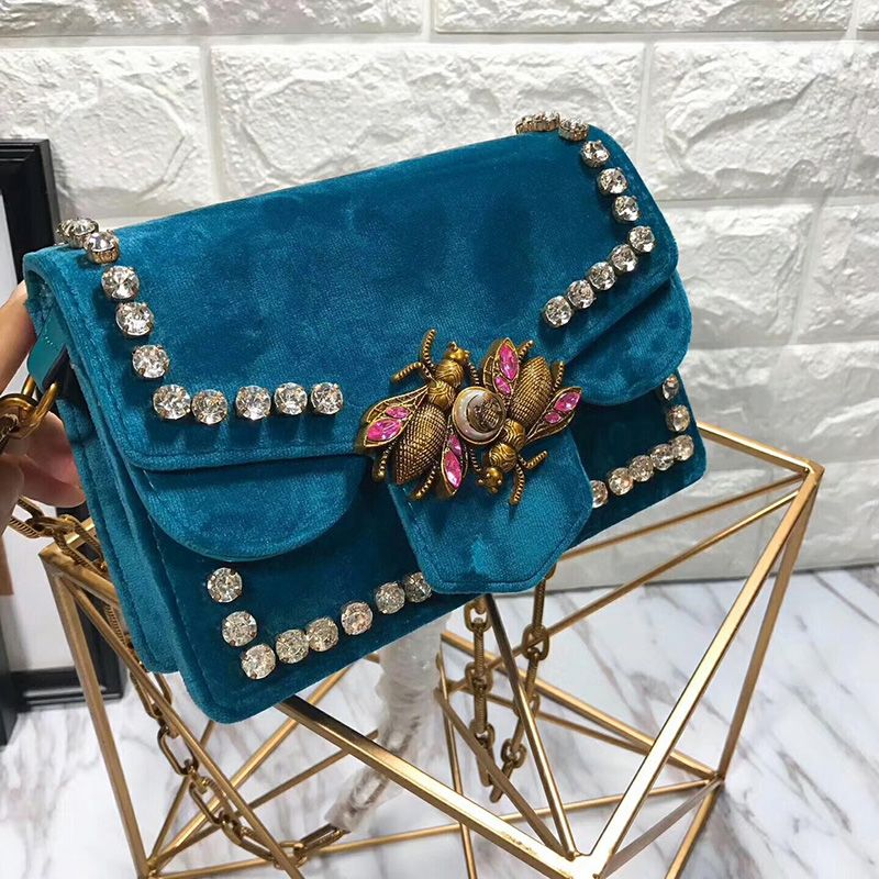teal velvet bag