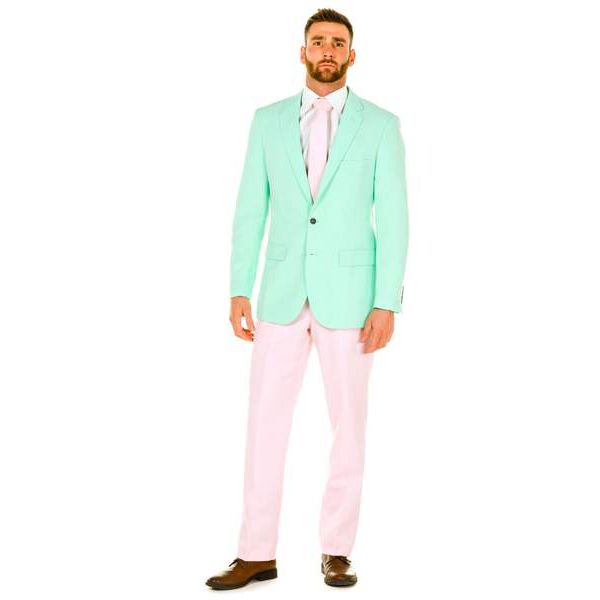 Mint Green Two Button Groom Tuxedos Peaked Lapel Men Suits Wedding/Prom