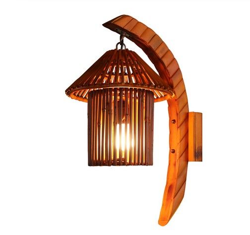 Asia sudoriental cabaña lámparas de hechas a mano de bambú romántico Luz nostálgica E27