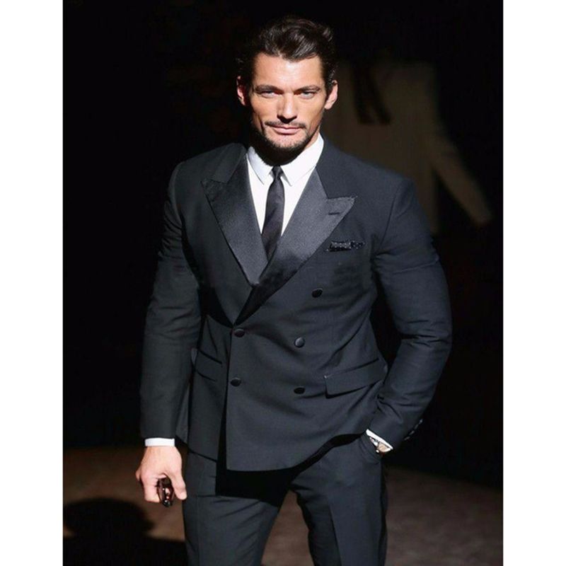 Compra Baratos Nueva Azul Doble De Pecho Pico Solapa Smoking Ternos  Masculino Trajes Para Hombre Boda De Los Hombres Chaqueta Del Juego + Pants  + Tie Barato | Entrega Rápida Y Calidad | Es.Dhgate
