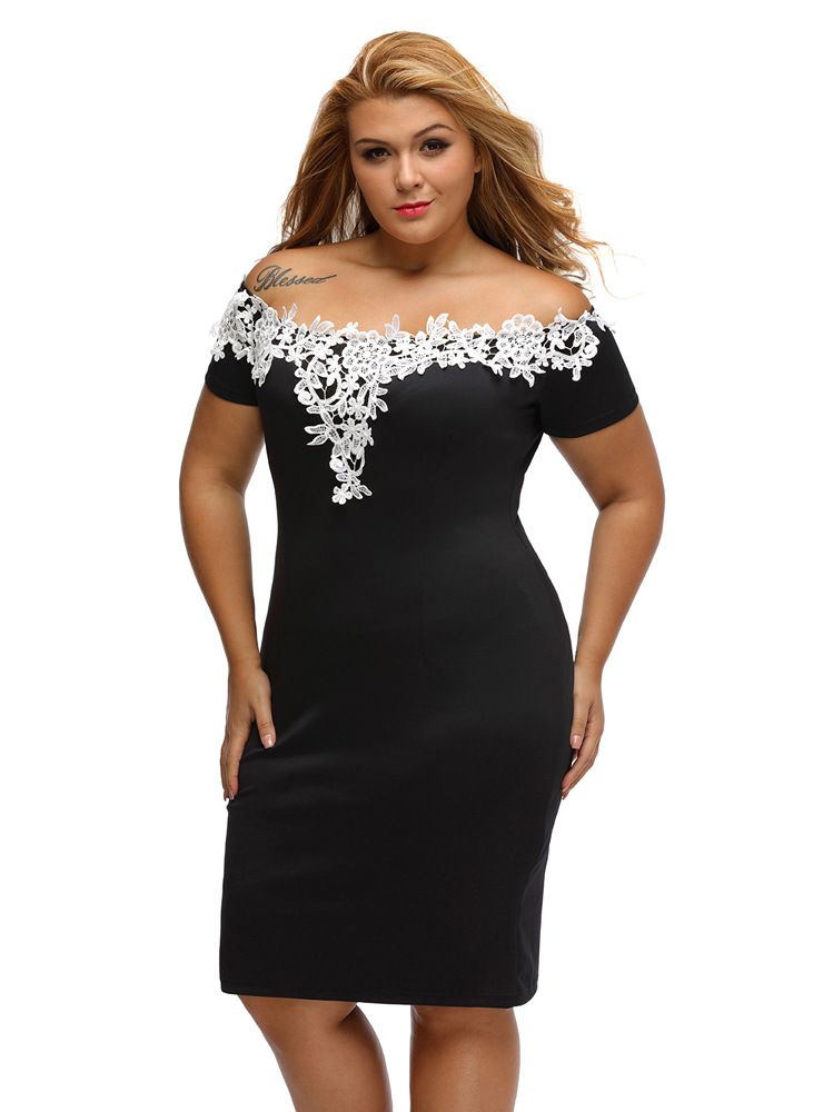Compra XL 2XL 3XL Tallas Grandes Elegantes Damas Manga Corta Encaje Crochet  Fuera Del Hombro Negro Tallas Grandes Vestido De Fiesta Vestidos Bata  DLM61083 Barato | Entrega Rápida Y Calidad | Es.Dhgate