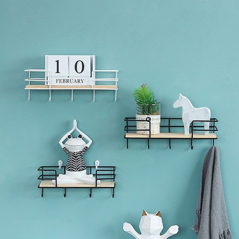 2021 Nordic Art Wall Hanging Shelf Modern Wood Metal Iron Shelf Holder Storage Rack Wall Hanging Display Rack With Key Hook Home Decor From Jiachengtz 9 35 Dhgate Com