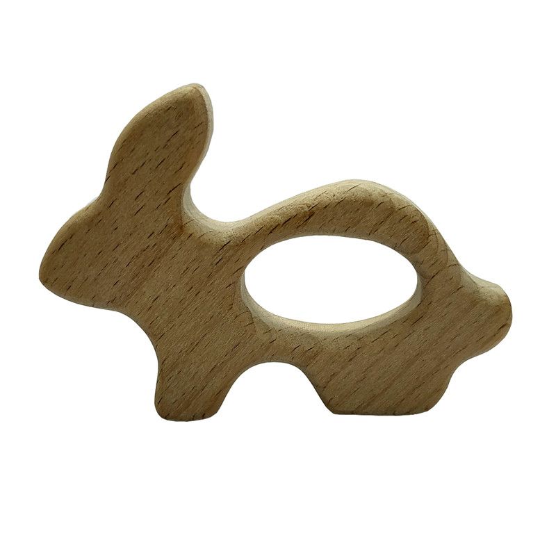 wooden animal teether
