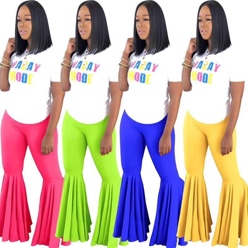 Compra es Pantalones Acampanados De Color Caramelo Para Mujer Pantalones  Pitillo Capris Largos Y Delgados De Cuerpo Entero Con Volantes Pantalones  De Corte De Arranque Ropa De Clubwear Barato | Entrega Rápida