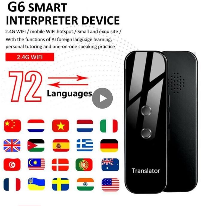 Tradutor de voz 127 línguas multi instantaneamente traduzido mini sem fio 2  vias em tempo real aplicativo dispositivo bluetooth