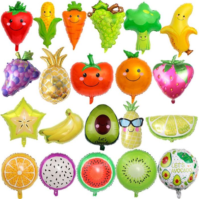 Nuevas Frutas Verduras Papel de Aluminio Globo Piña Sandía Helado Donut Hamburguesa Globos Fiesta de Cumpleaños Nuevas Frutas Verduras Papel de Aluminio Globo Piña Sandía Helado Donut Hamburguesa Globos Fiesta de Cumpleaños