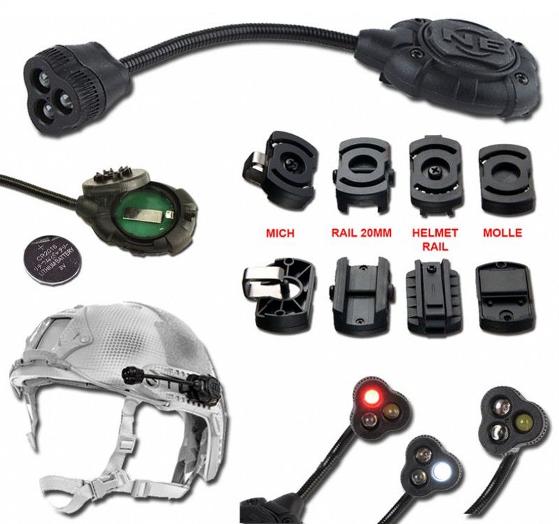 Sistema iluminación de Princeton Tec MPLS3 táctico Casco linterna táctica ciclo al aire libre Deportes