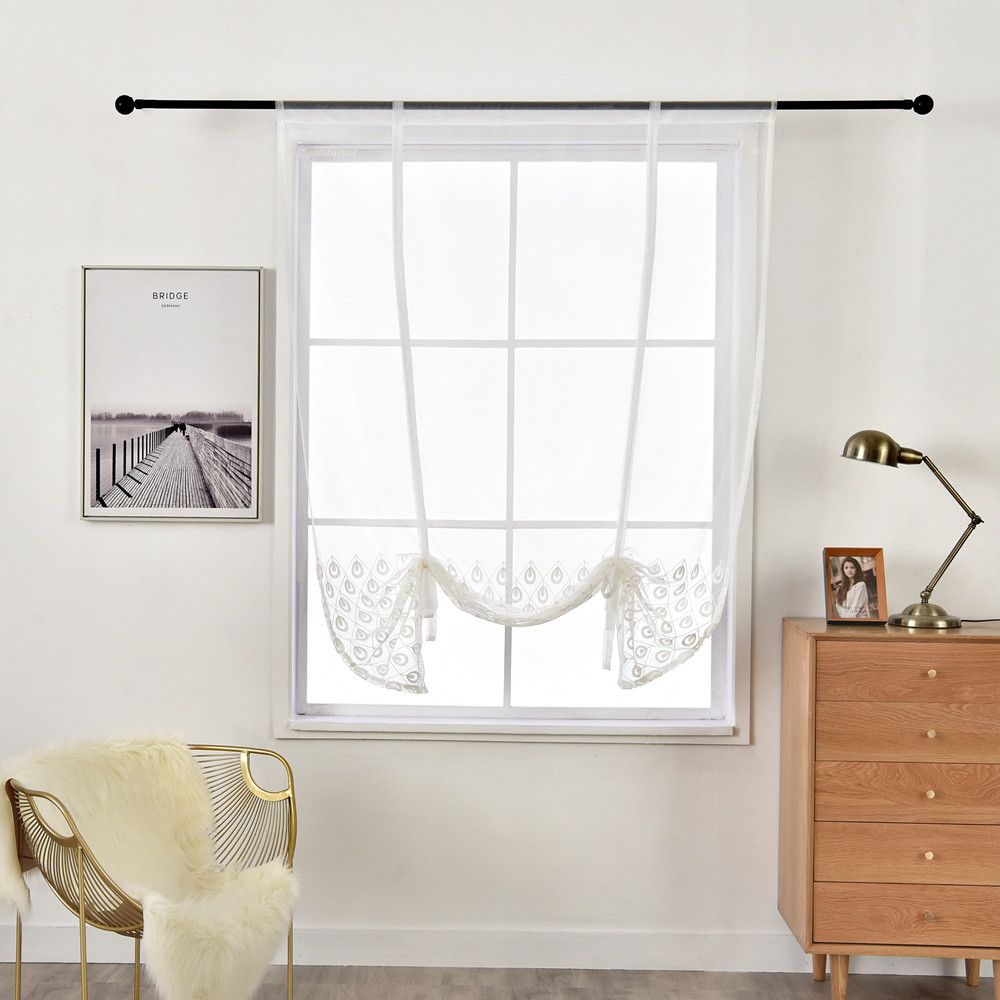 kupit optom pero pavlin vyshivka rimskie shtory s tyul tkan elegant korotkogo zanavesom dlya gostinoj okna spalni dver dekor kuhnya drapes otjarlhome