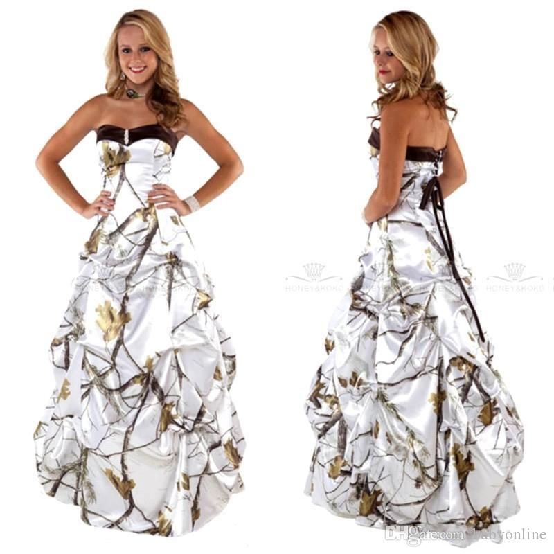 white camo prom dresses