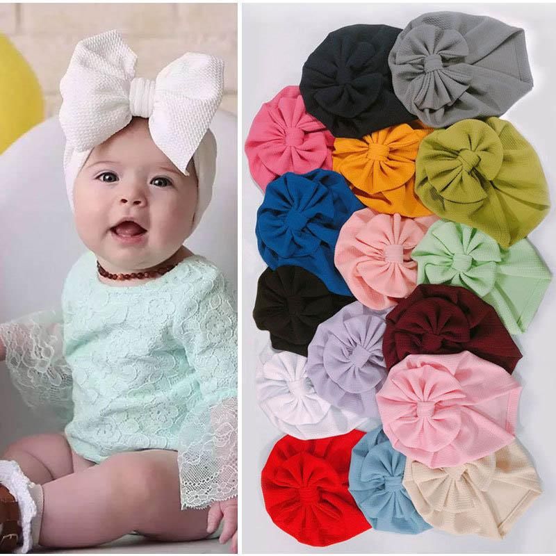 2020 Ins 0 18months Hair Bows Baby Hats Newborn Hats Sweet Baby Girls Hats Baby Accessories 